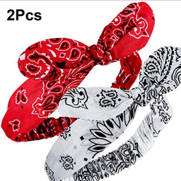 2 Bandana headbands❤️🤍 - Picture 2 of 4